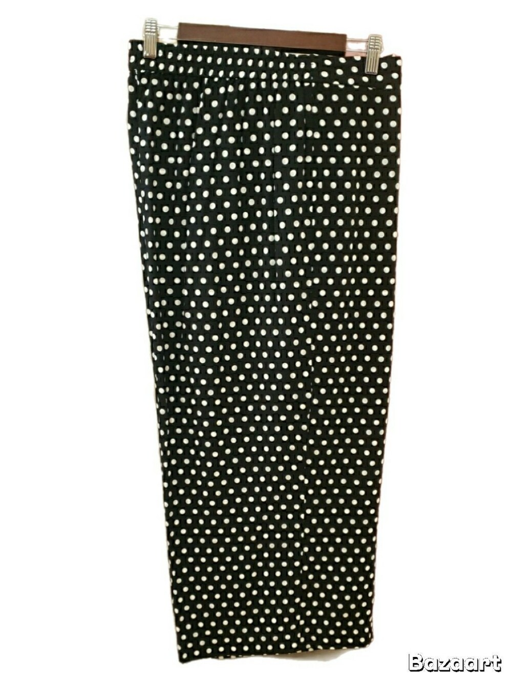 Michael Kors Black & White Polka Dot Wide Leg Pants, 20W
